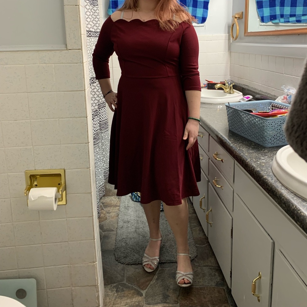 Elegant Burgundy Dress